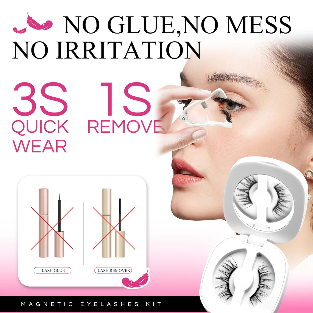 VEYESBEAUTY NomSpirit Magnetic Lashes with Applicator – Glue-Free, Reusable