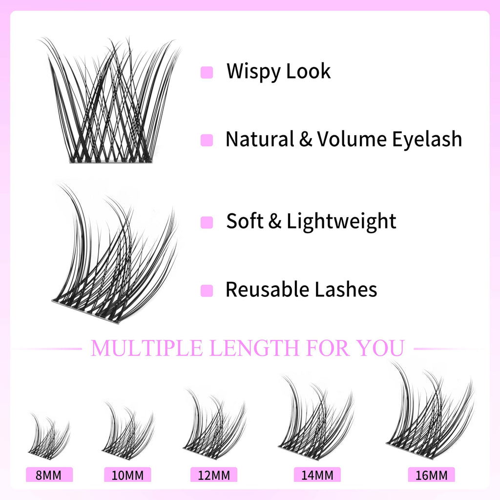 VEYESBEAUTY Lash Clusters Kit – DIY Eyelash Extensions, Five-Second Series, LuxeBold Kit