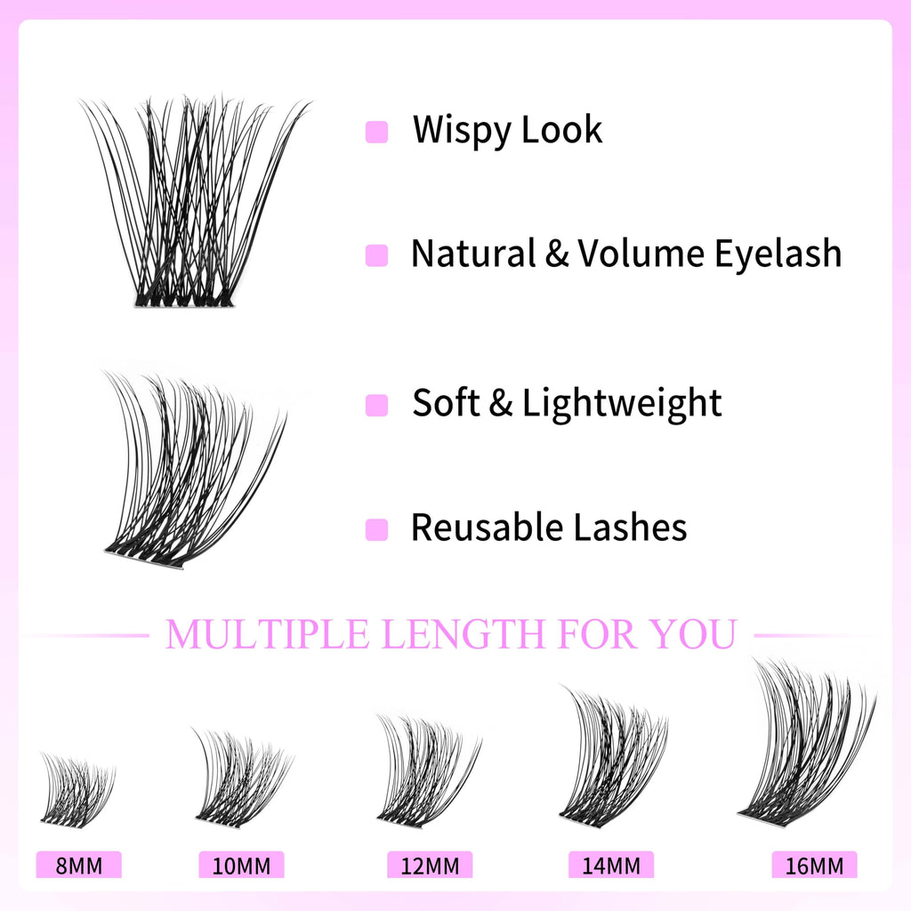 VEYESBEAUTY Lash Clusters – DIY False Eyelashes, Five-Second Series (8-16mm)