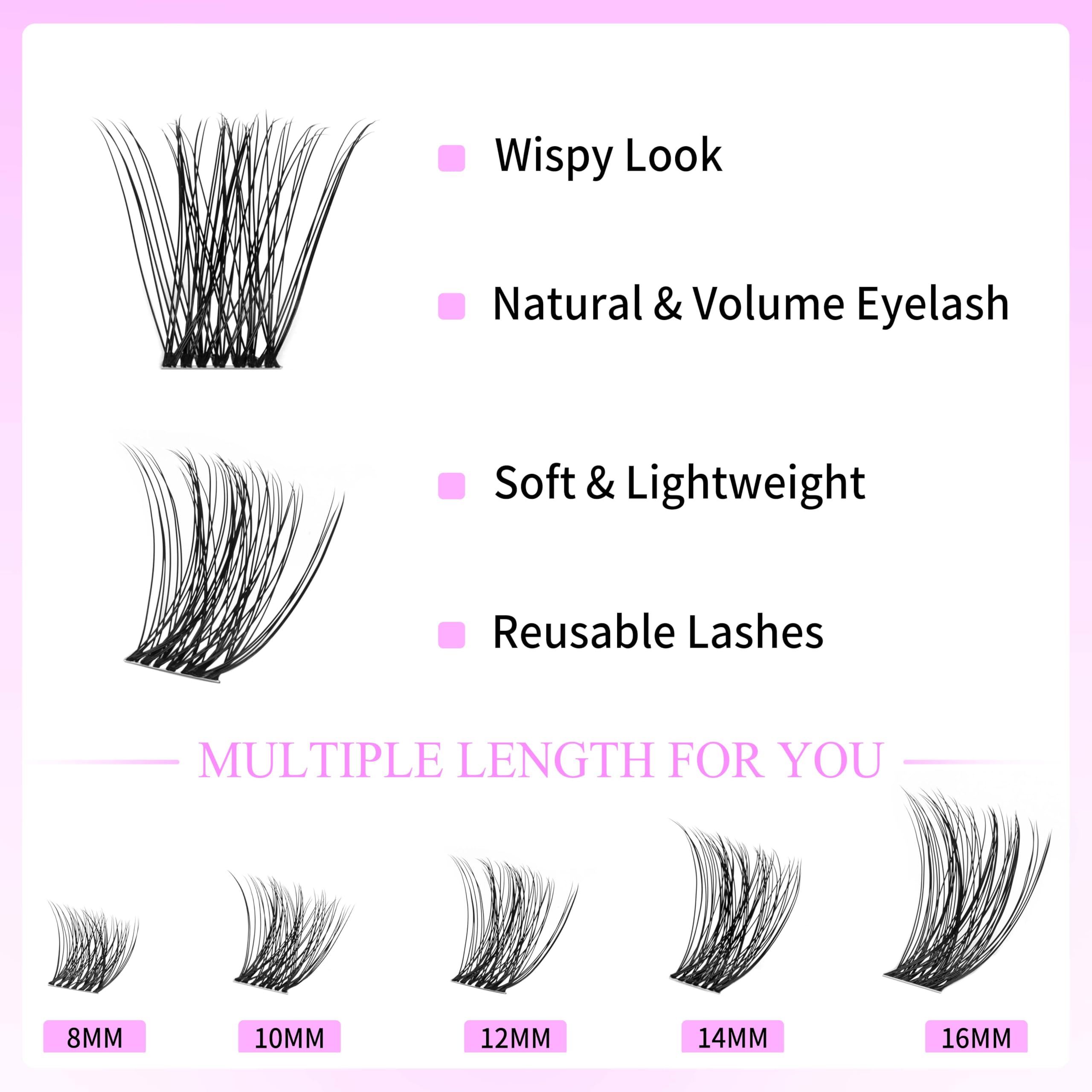 VEYESBEAUTY Lash Clusters – DIY False Eyelashes, Five-Second Series (8-16mm)