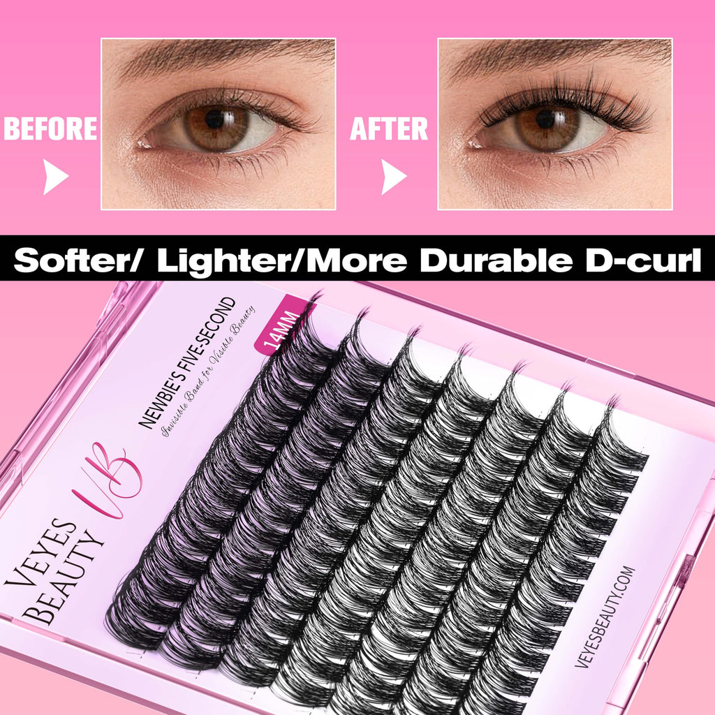 VEYESBEAUTY Lash Clusters Five-Second Series Dreamy 10mm DIY Eyelashes