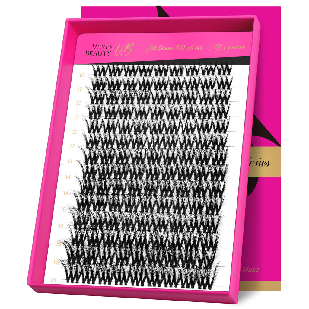 VEYESBEAUTY VBmuse 3D Lash Clusters – Fluffy, Layered Lashes (10–18mm)