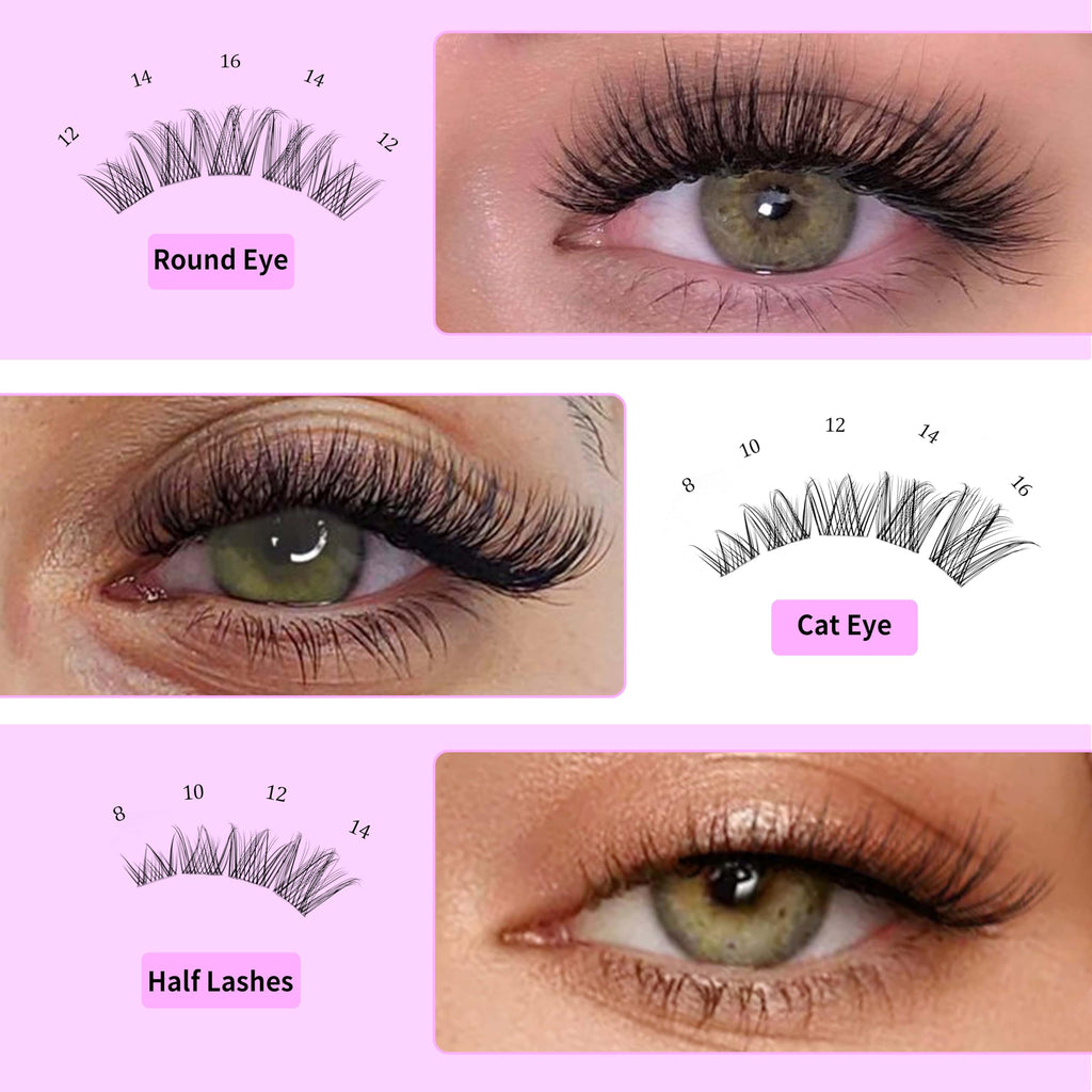 VEYESBEAUTY Lash Clusters Kit – DIY Eyelash Extensions, Five-Second Series, LuxeBold Kit