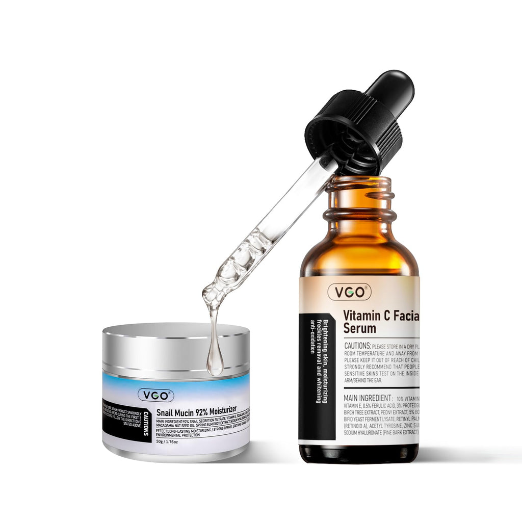 VGO Skin Care Set – Snail Mucin 92% Moisturizer & Vitamin C Serum