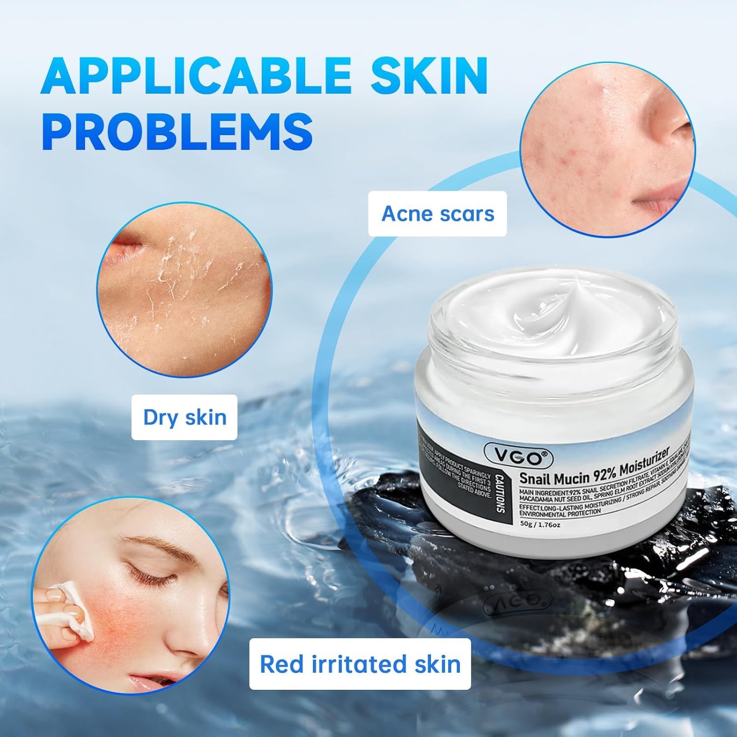 VGO Skin Care Set – Snail Mucin 92% Moisturizer & Vitamin C Serum
