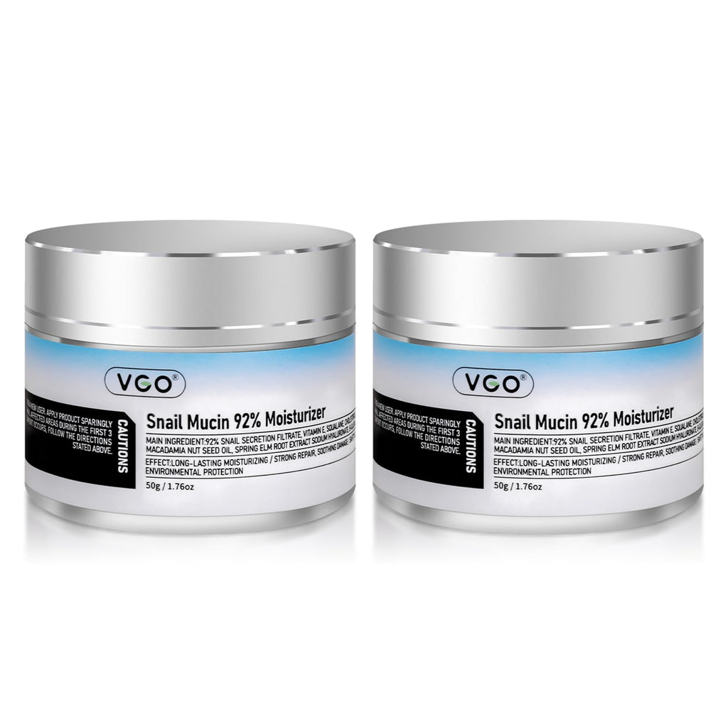 VGO 2-Pack 92% Snail Mucin Moisturizer – Hydration, Barrier Repair & Anti-Aging with Ceramide & Vitamin E