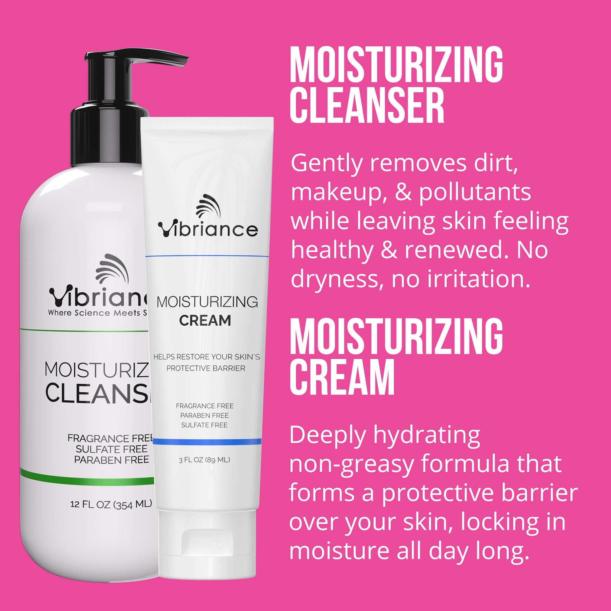 Vibriance Premium Skincare Bundle | Super C Serum, Gentle Cleanser, Lightweight Moisturizing Cream, Sheer Zinc SPF 50, Age Defying Body Serum
