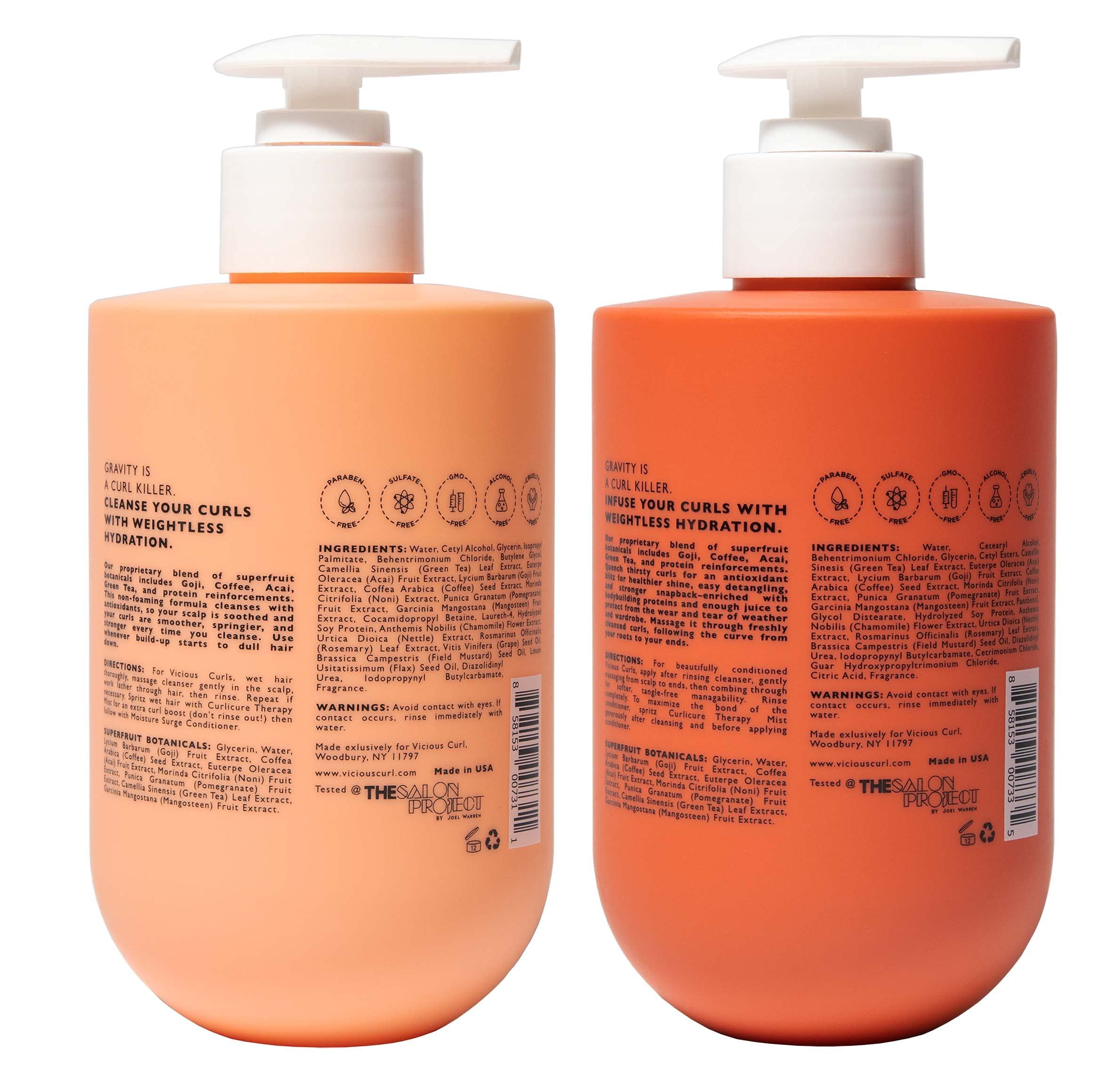 VICIOUS CURL Non-Foaming Curl Cleanse & Moisture Surge Kit for Curly Hair