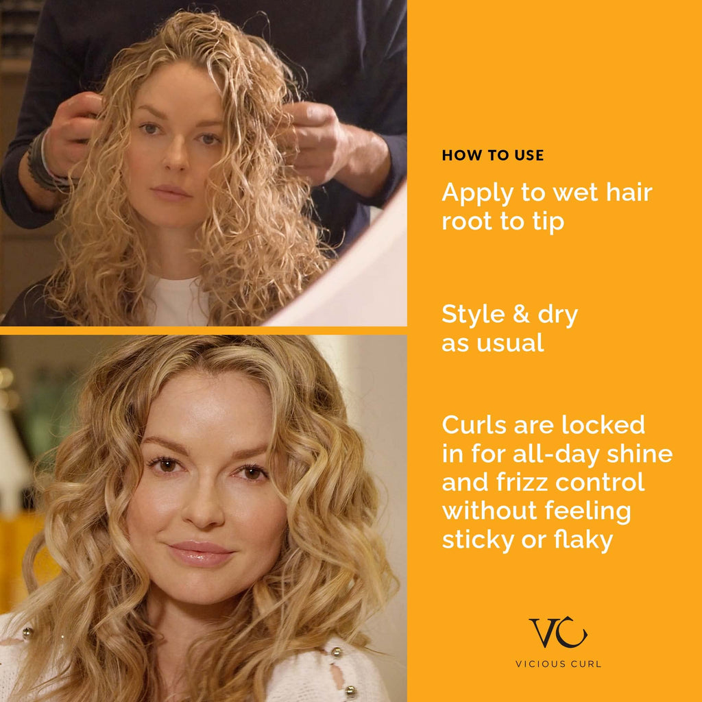 VICIOUS CURL Curl Lock Gel (6 Fl Oz) for Curly Hair – Strength & Shine