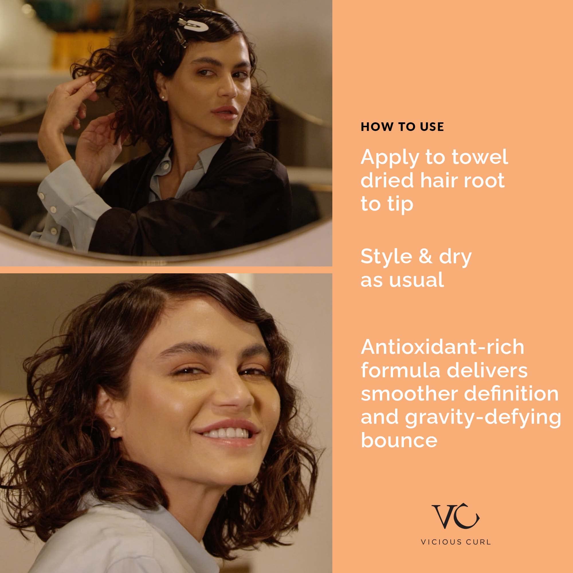 Vicious Curl Styling Cream for Curly & Wavy Hair – Definition, Frizz Control, Silicone-Free, Vegan, 6 oz