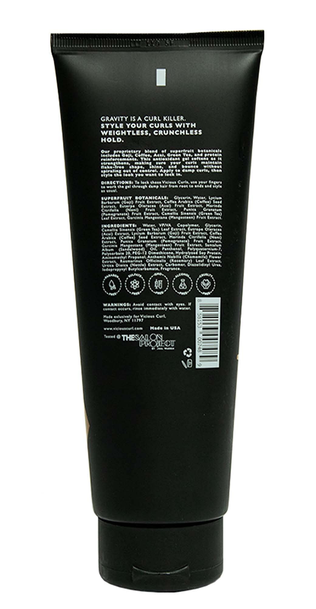 Vicious Curl Styling Cream for Curly & Wavy Hair – Definition, Frizz Control, Silicone-Free, Vegan, 6 oz
