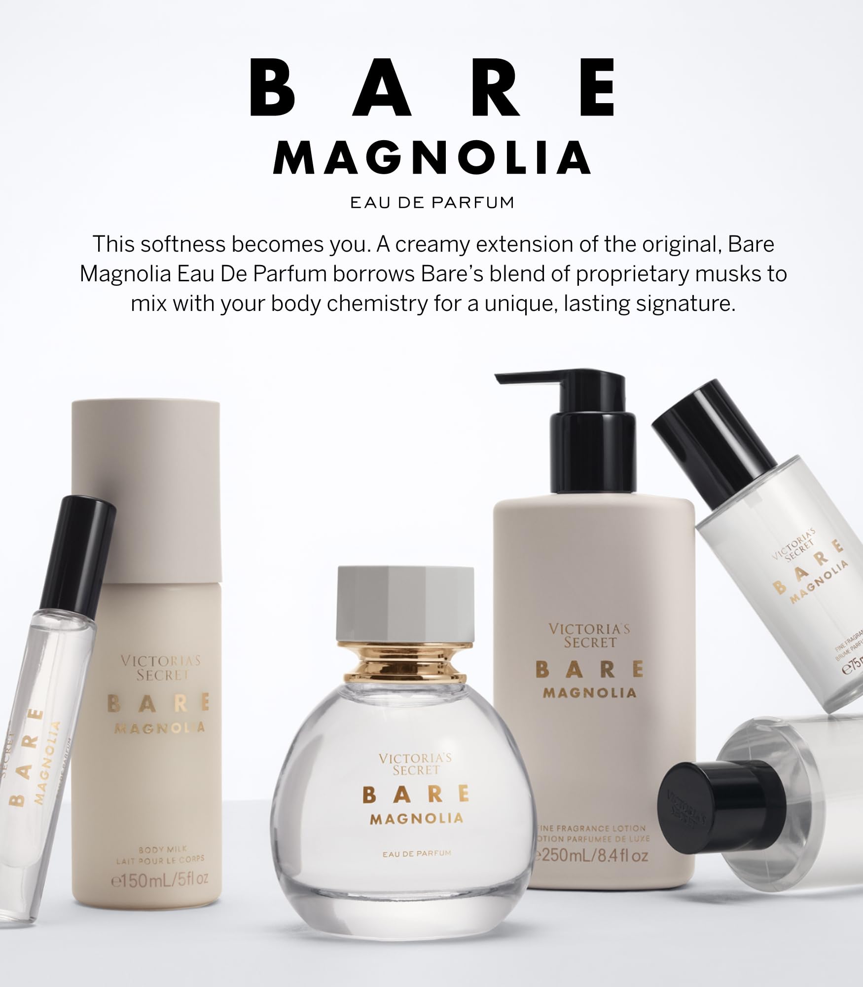 Victoria's Secret Bare Magnolia Fragrance Mist – Orange Flower, Magnolia Wood, Vanilla Musk | 8.4 oz
