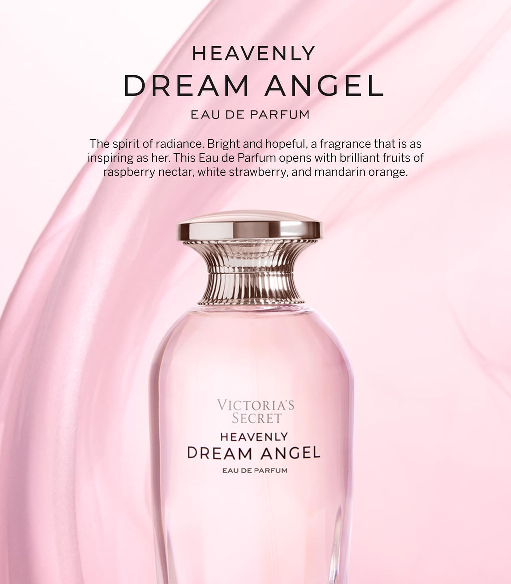 Victoria's Secret Heavenly Dream Angels Eau de Parfum 3.4 oz – Prismatic Musk, Raspberry Nectar & Amber Crystals