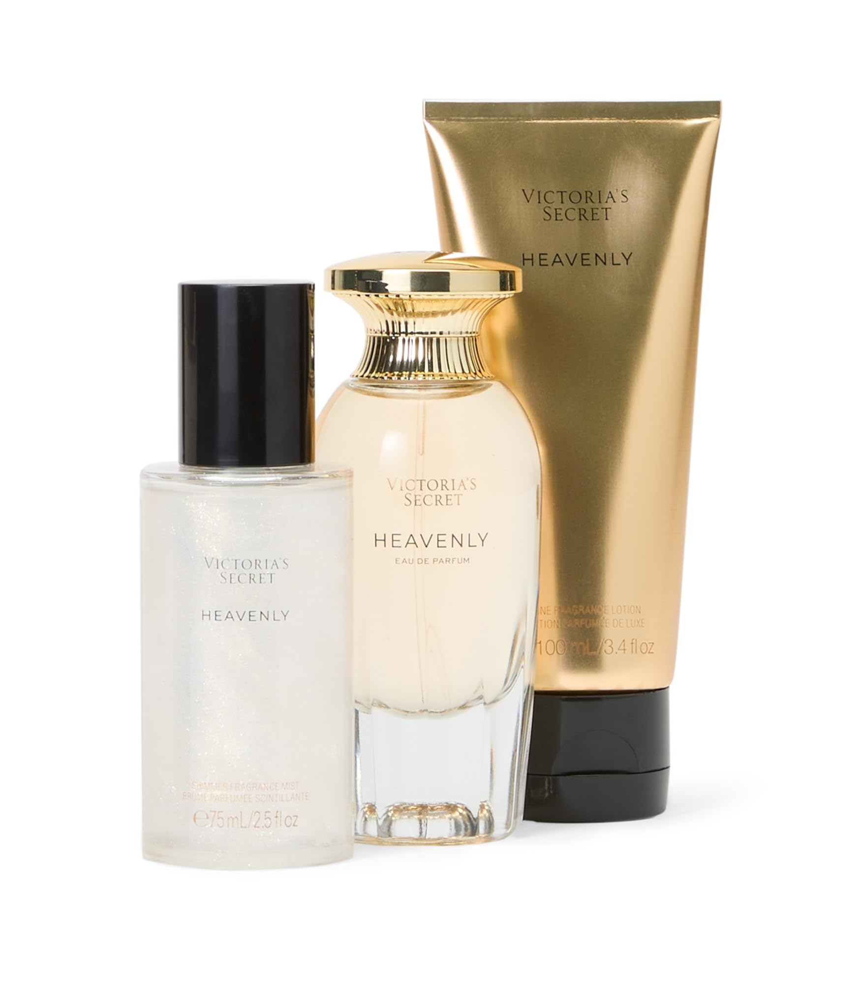 Victoria's Secret Heavenly 3-Piece Luxe Fragrance Gift Set – 1.7 oz EDP, Travel Lotion & Candle