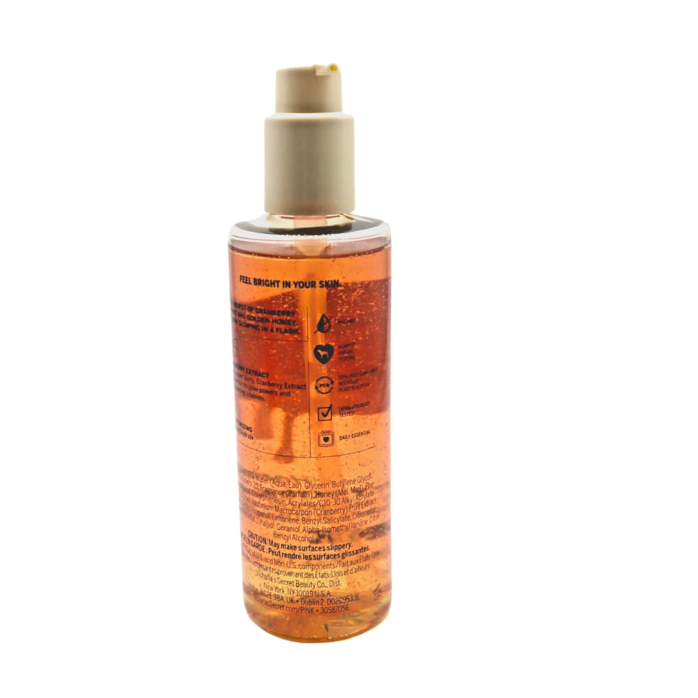 Victoria's Secret PINK Honey Cranberry Glow Boosting Body Oil – 8 fl oz (Pack of 2)