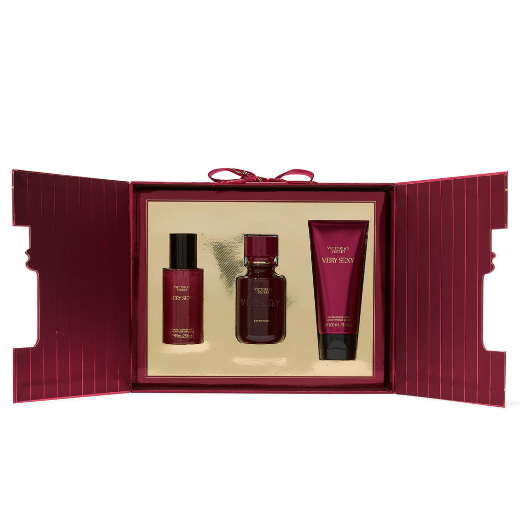 Victoria's Secret Very Sexy 3 Piece Luxe Fragrance Gift Set | Eau de Parfum 1.7 oz, Travel Lotion & Shimmer Mist