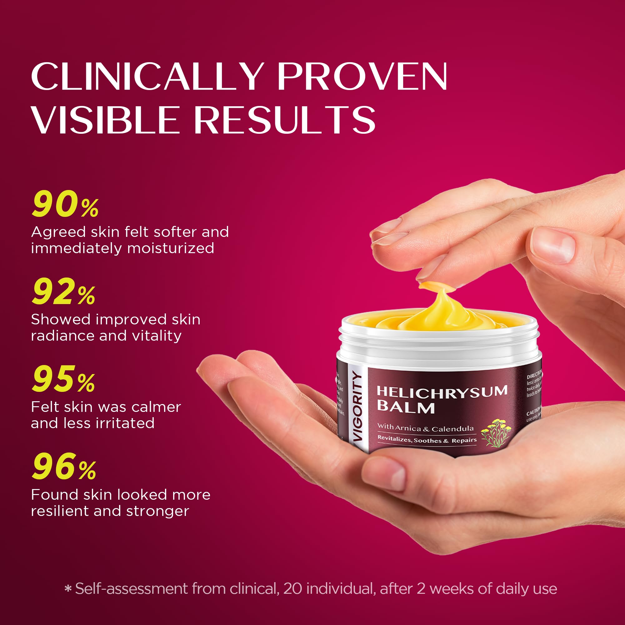 Vigority Helichrysum Balm – Restorative Arnica & Calendula Cream for Face & Body (2-Pack, 6.8 oz)