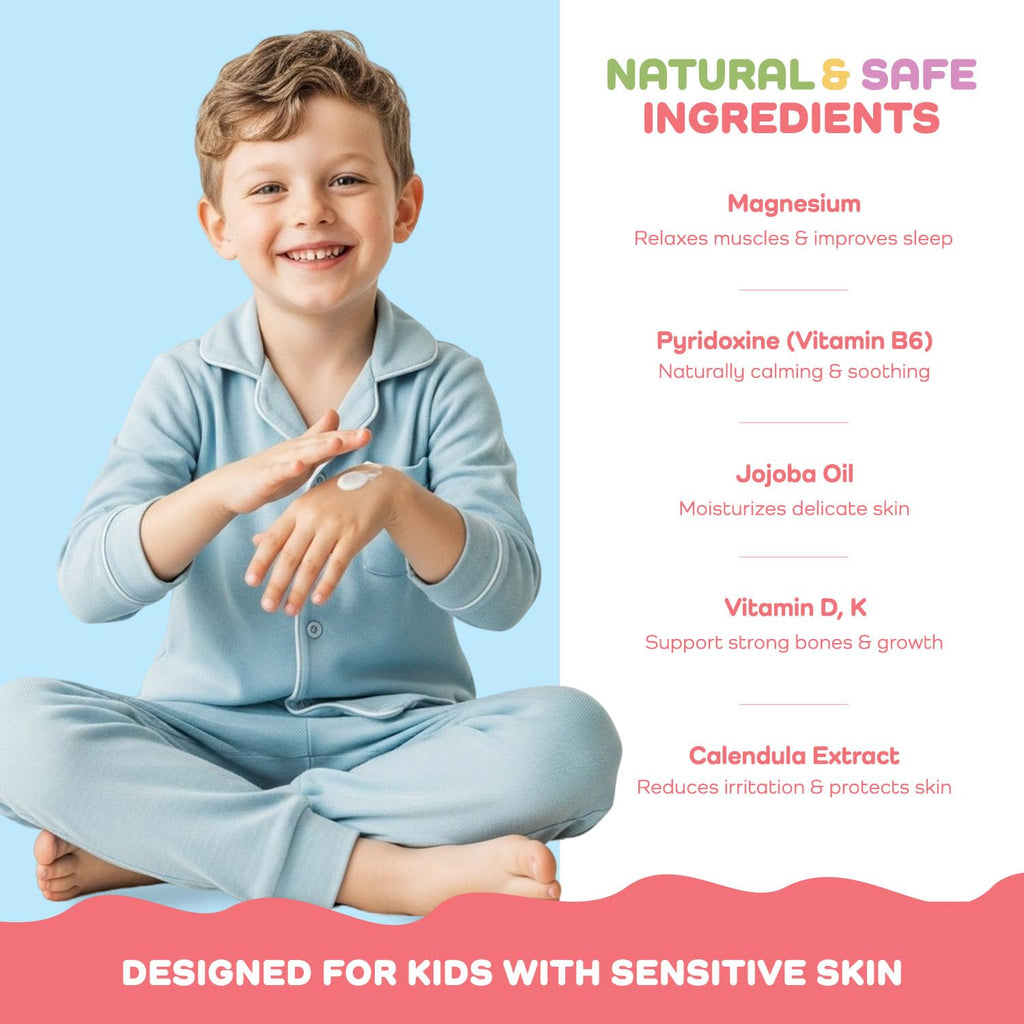 Vigority Magnesium Lotion for Kids & Babies Sleep – Unscented Bedtime Body Cream