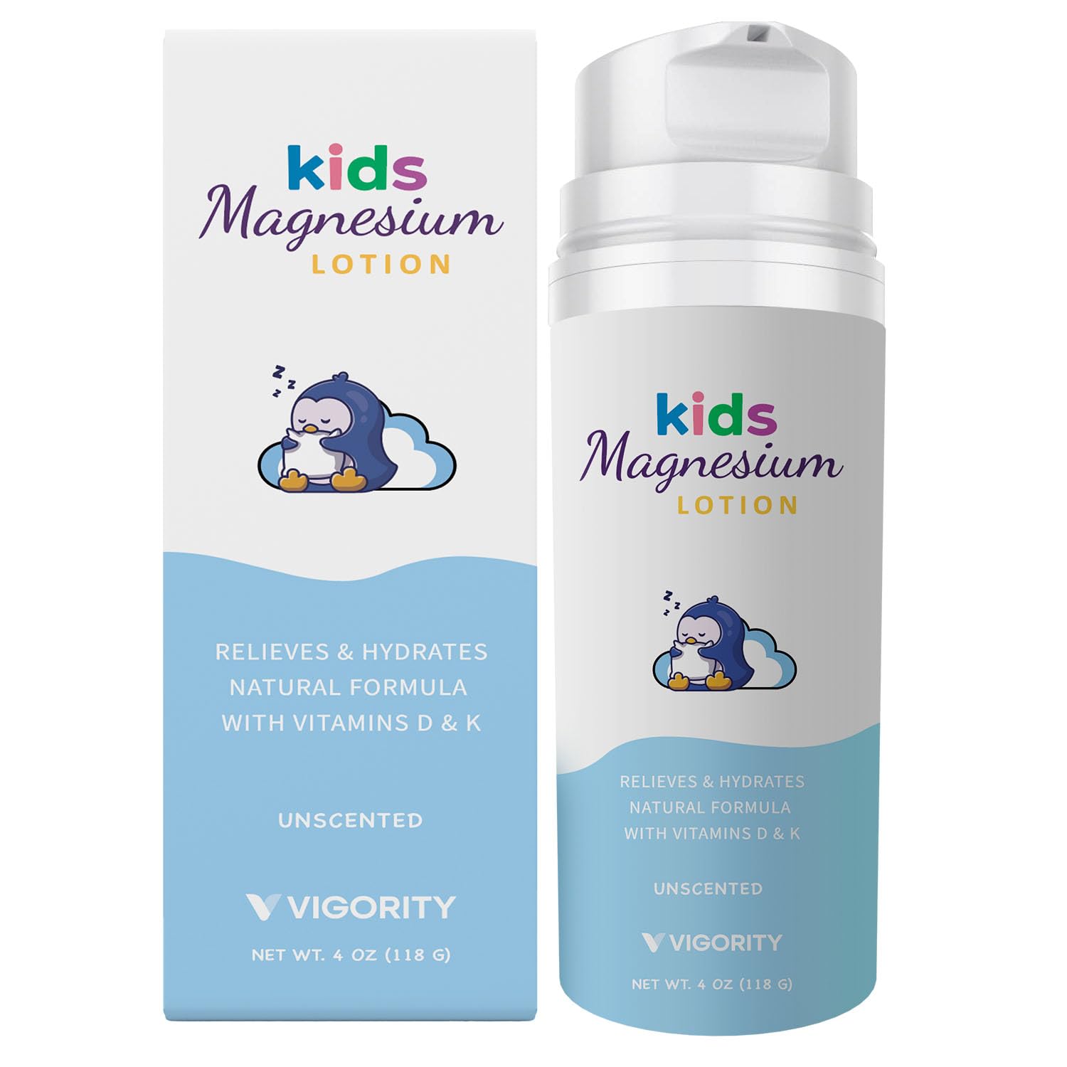 Vigority Magnesium Lotion for Kids & Babies Sleep – Unscented Bedtime Body Cream