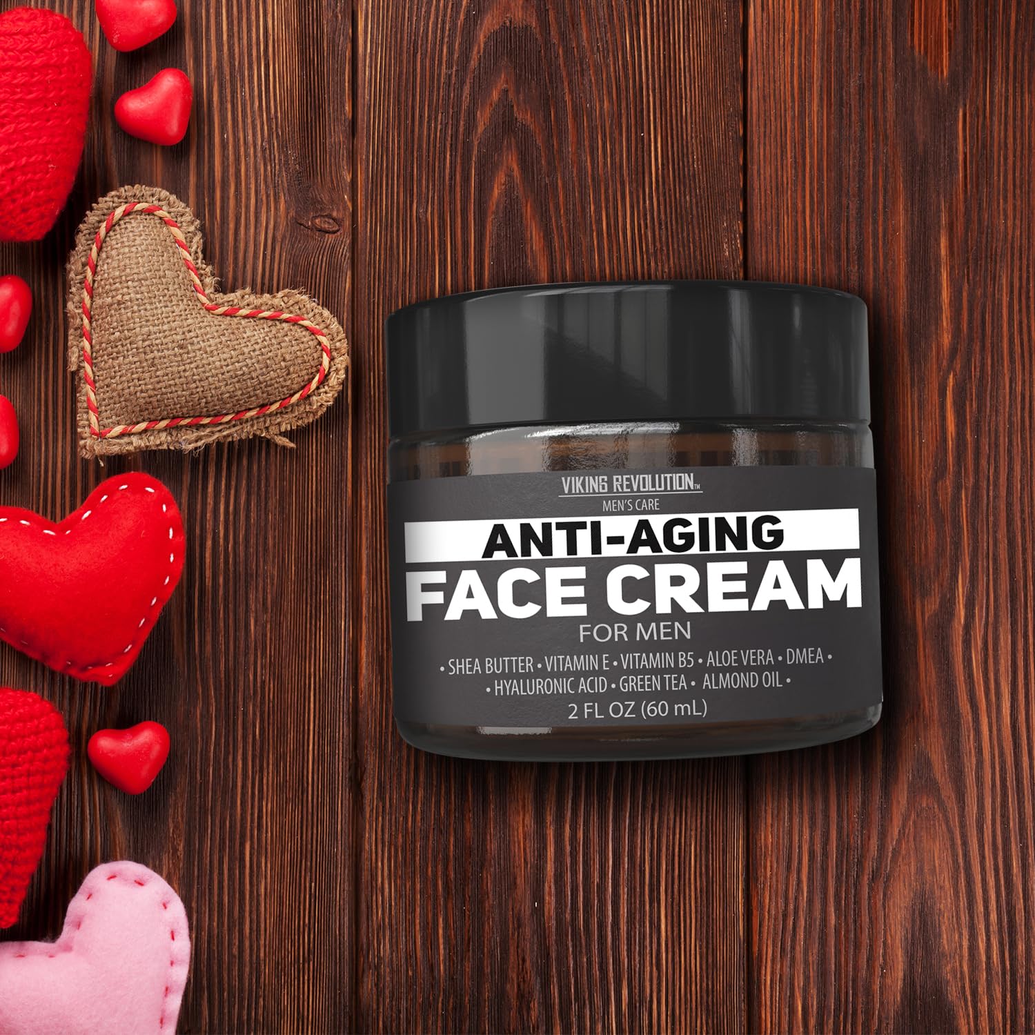 Viking Revolution Men's Anti-Aging Face Cream – Hyaluronic Acid, Aloe Vera & Green Tea (2oz)