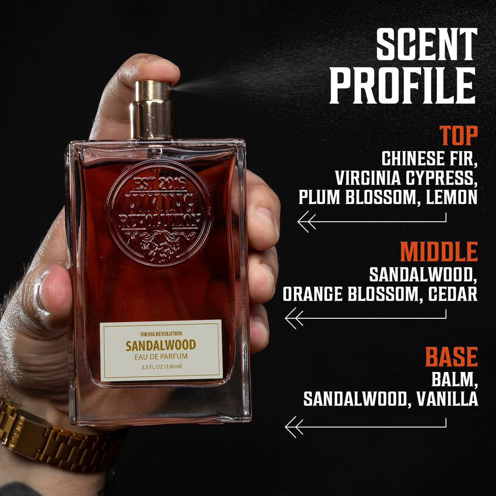 Viking Revolution Sandalwood Cologne for Men - Eau de Parfum with Cedar, Cypress & Vanilla | 3.5 Fl Oz