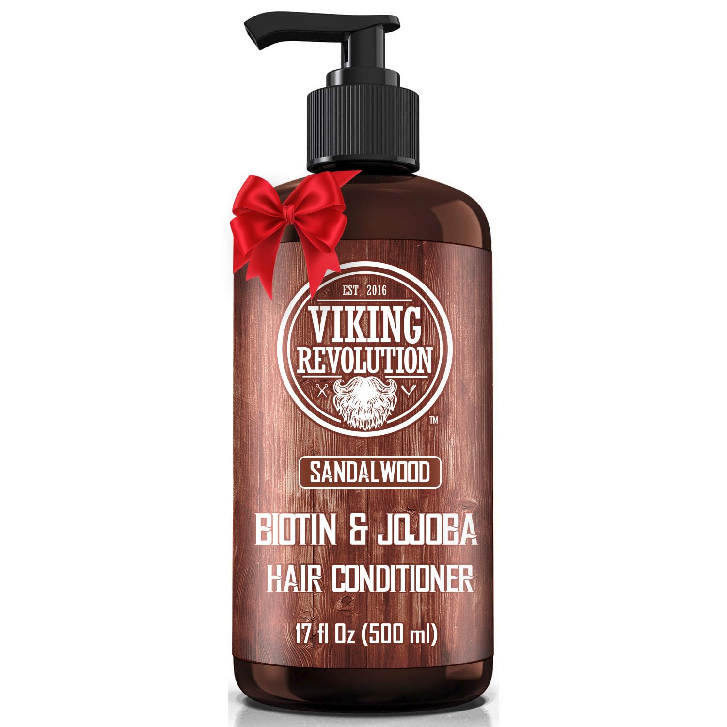 Viking Revolution Sandalwood Conditioner with Biotin, Jojoba Oil & Vitamin B5 – 17 oz Men’s Natural Hair Conditioner
