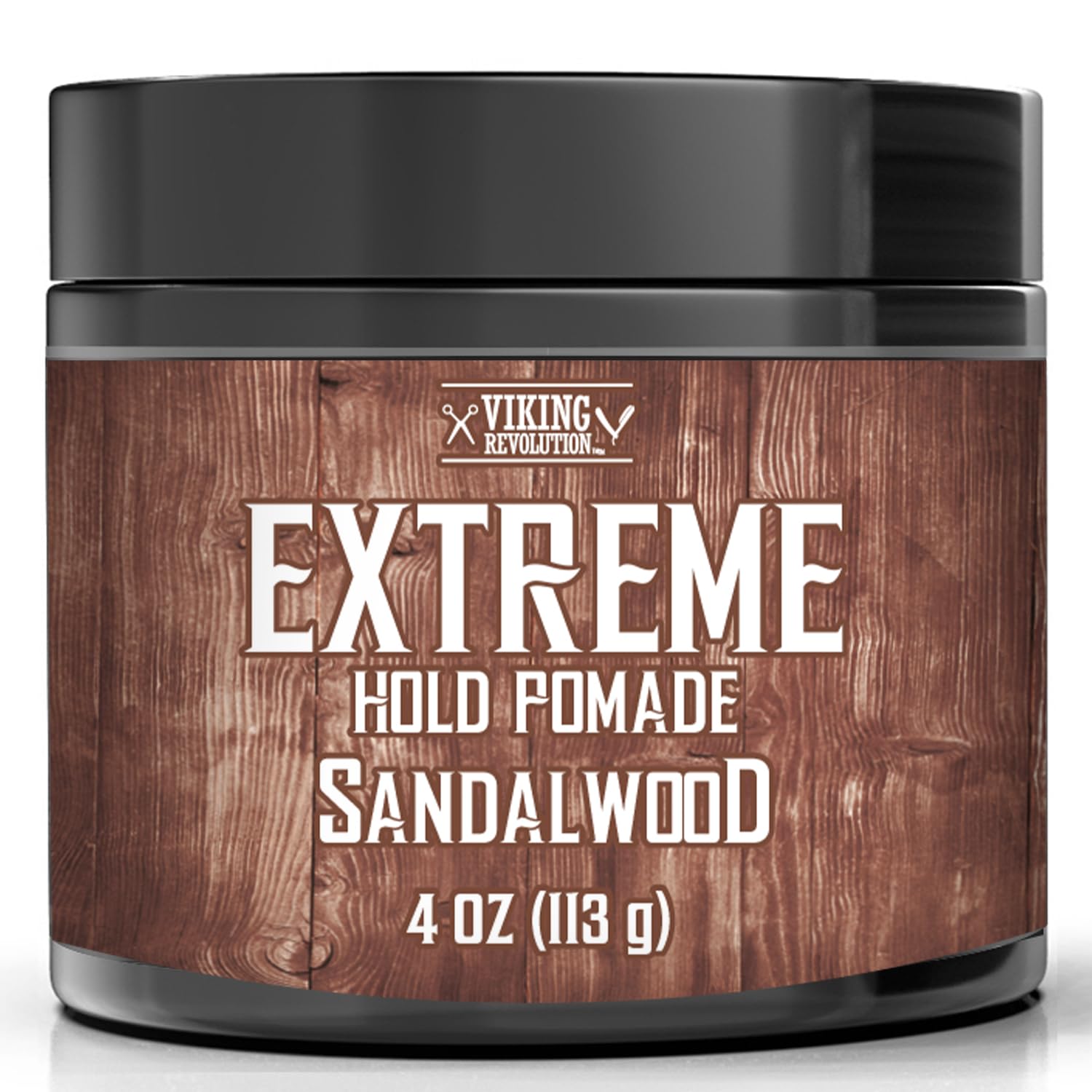 Viking Revolution Sandalwood Hair Pomade – Extreme Hold, Water-Based, High Shine (4oz)