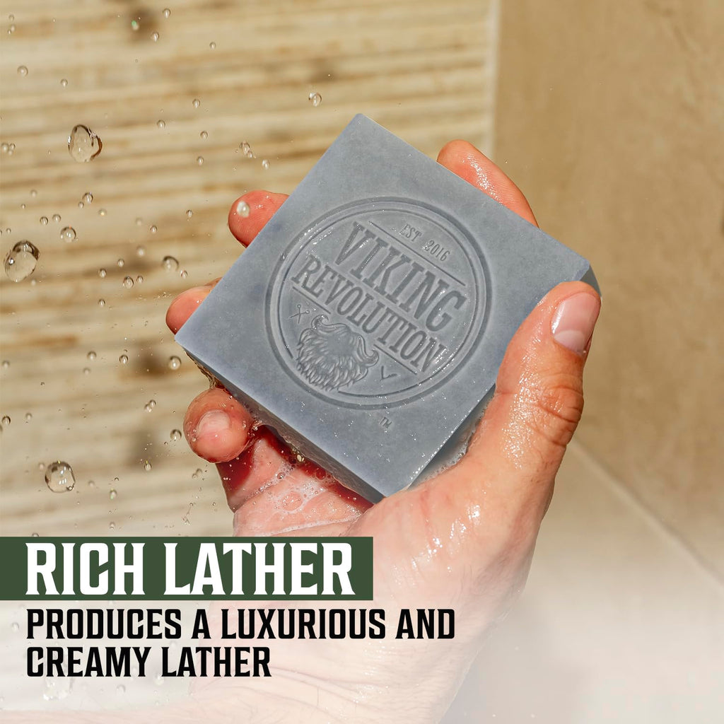 Viking Revolution Tea Tree Soap for Men — Natural Bar with Coconut, Shea & Almond Oils (2-Pack)