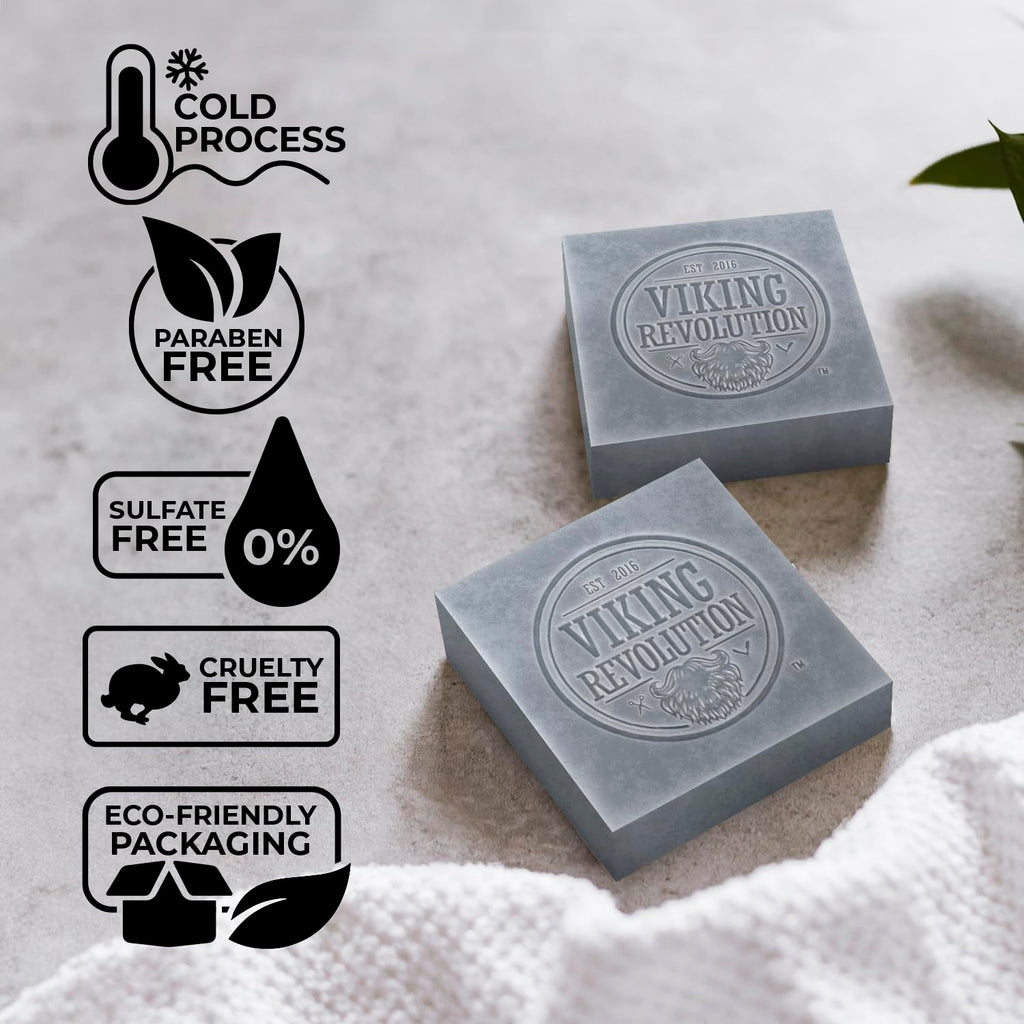Viking Revolution Tea Tree Soap for Men — Natural Bar with Coconut, Shea & Almond Oils (2-Pack)