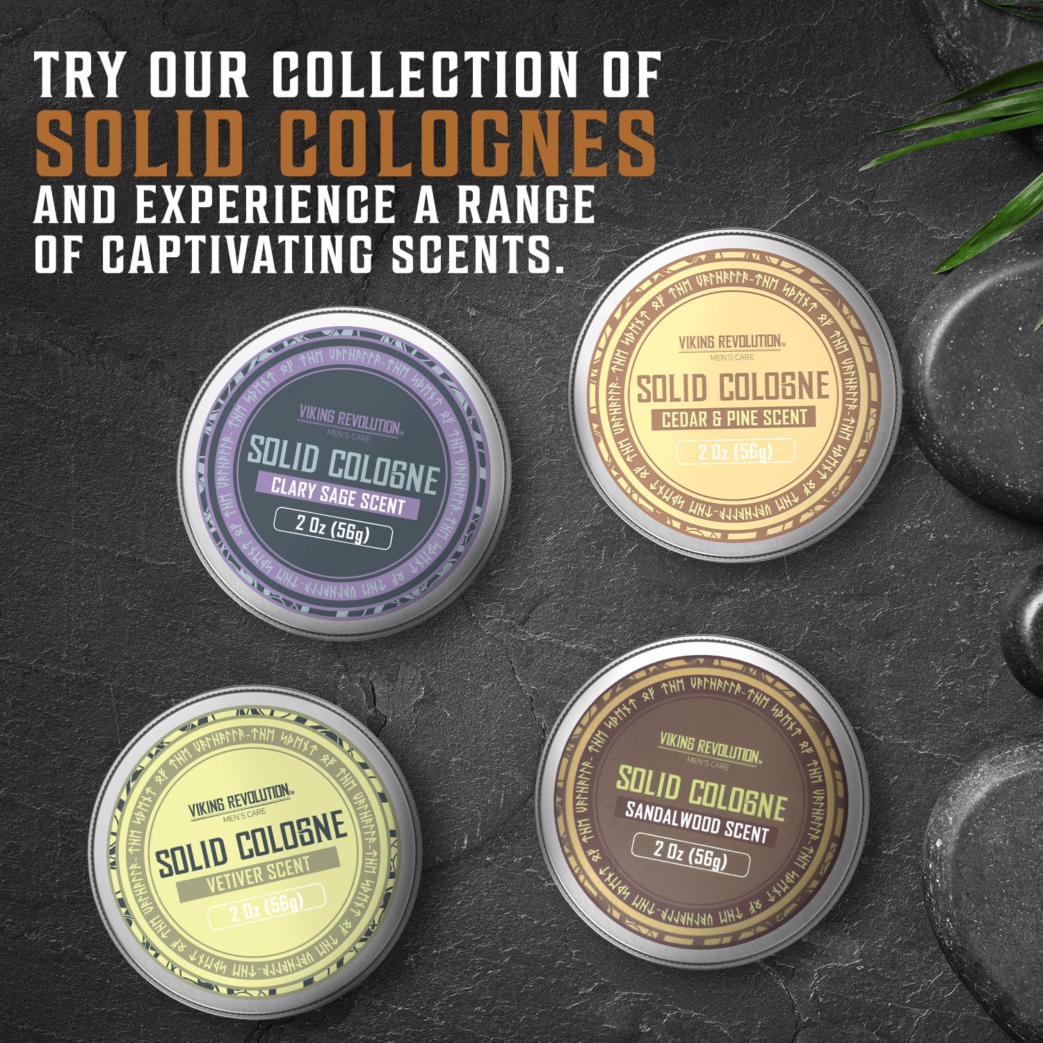 Viking Revolution Vetiver Mens Solid Cologne 2oz – Travel-Ready Vetiver Balm