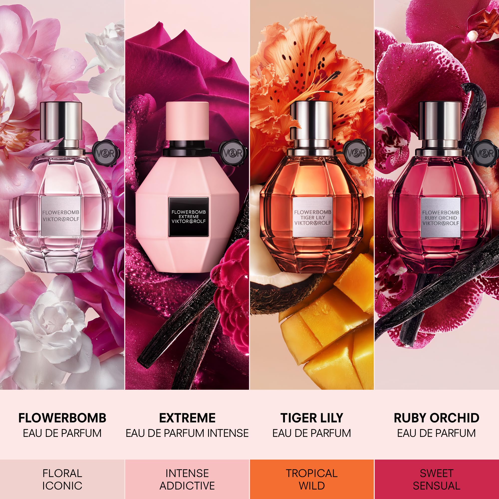 Viktor&Rolf Flowerbomb 3-Piece Discovery Set – EDP, Ruby Orchid & Tiger Lily (0.3 oz each) – $117 Value
