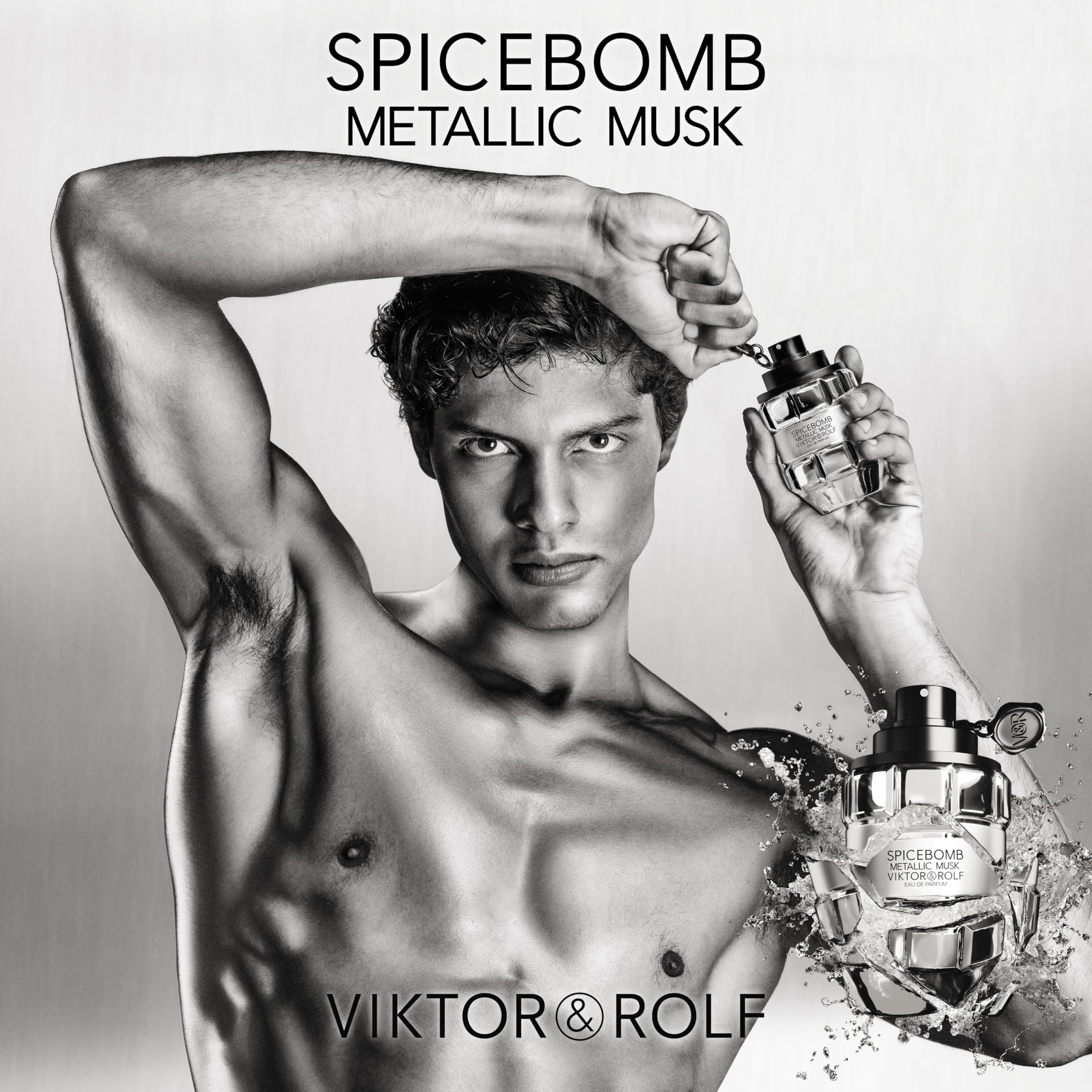 Viktor&Rolf Spicebomb Metallic Musk Eau de Parfum – 3-Piece Set (Full Size 3 oz + Travel 0.3 oz)
