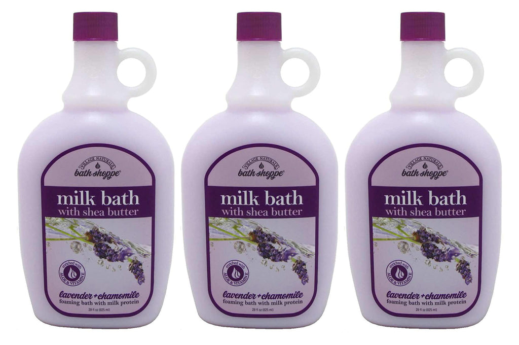 Village Naturals Therapy Bath Milk Bath Ultra-Moist Lavender & Chamomile – 3 Pack (28 oz each)