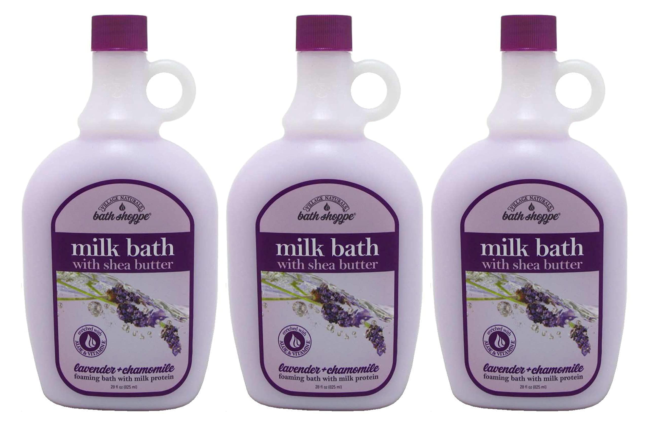 Village Naturals Therapy Bath Milk Bath Ultra-Moist Lavender & Chamomile – 3 Pack (28 oz each)