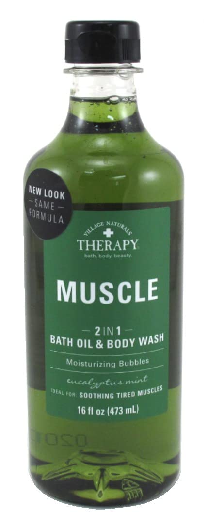 Village Naturals Therapy 2-in-1 Muscle Bath Oil & Body Wash – 16 oz (Pack of 2)