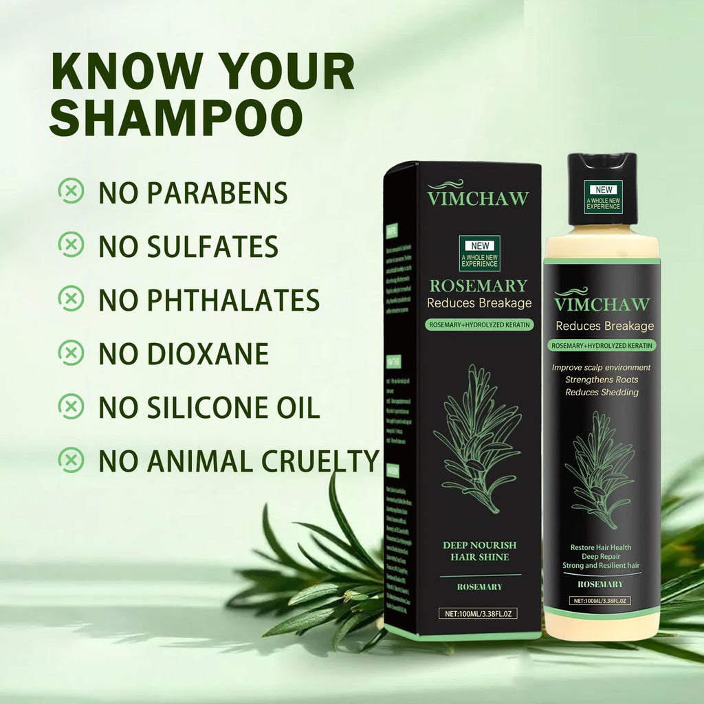 Vimchaw Organic Rosemary Hair Growth Shampoo – Strengthening with Hydrolyzed Keratin