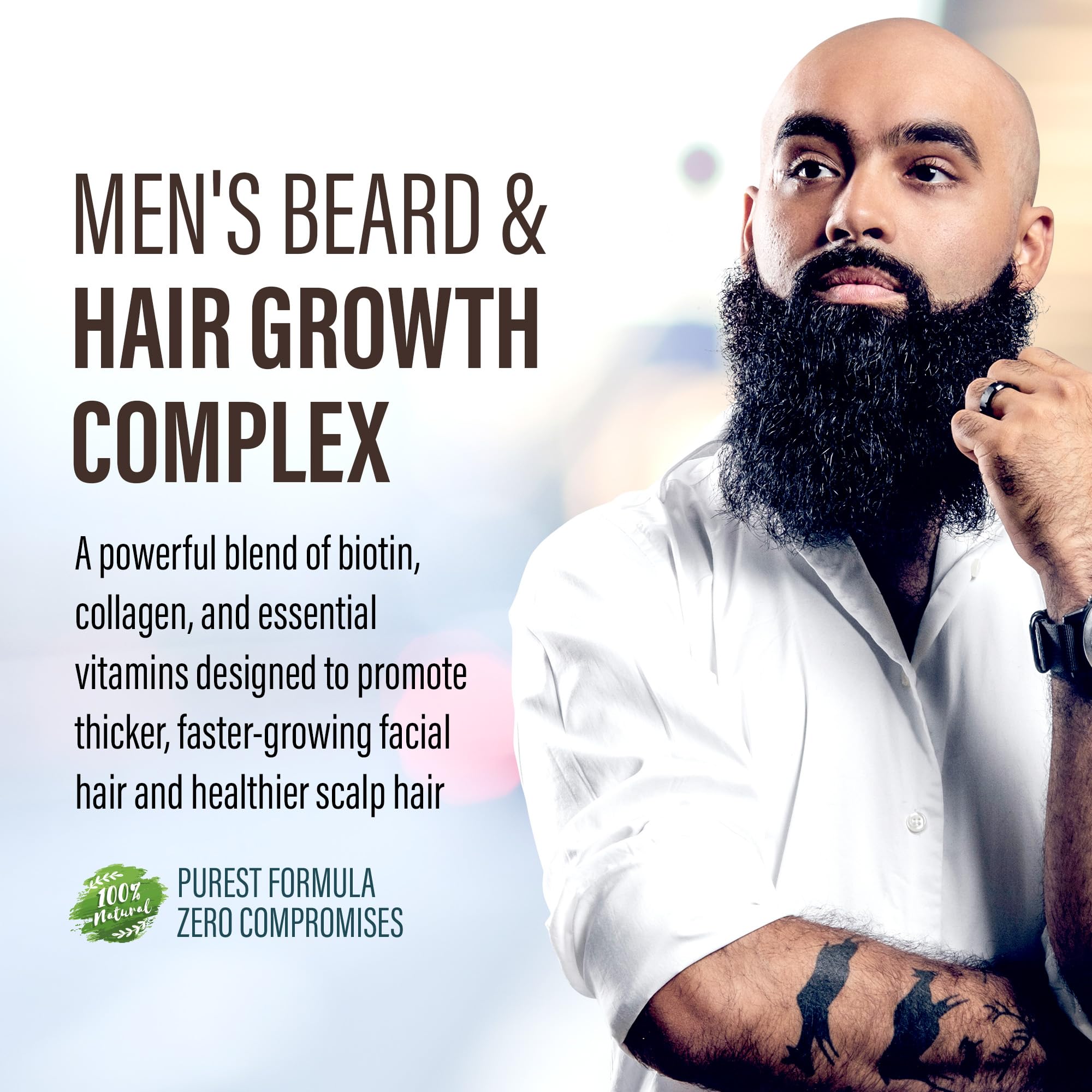 vimulti Love Your Beard Growth Vitamins – Thicker, Fuller, Healthier Facial Hair for Men