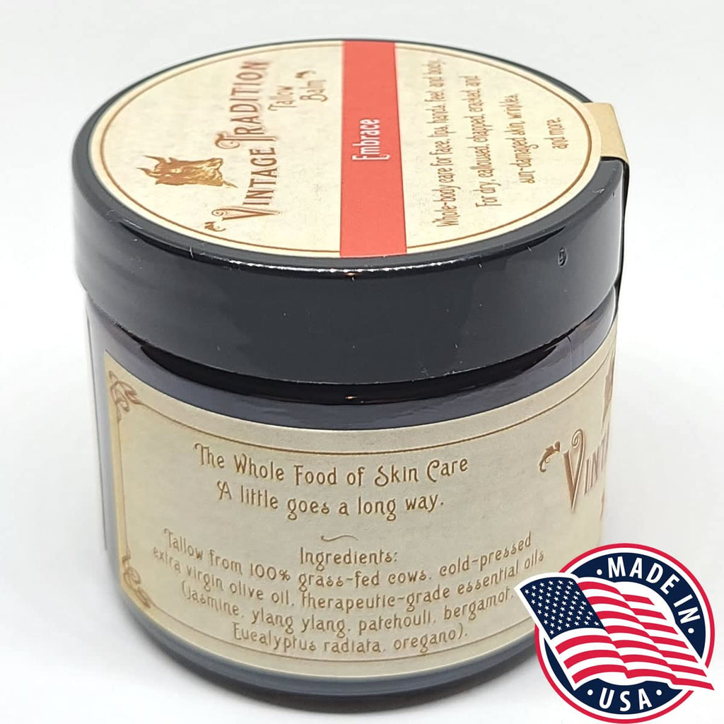 Vintage Tradition Beef Tallow Balm – Hydrating Jasmine Skin Salve (2 oz)