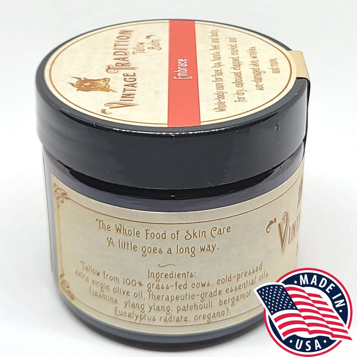 Vintage Tradition Beef Tallow Balm – Hydrating Jasmine Skin Salve (2 oz)
