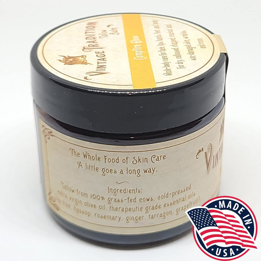 Vintage Tradition Beef Tallow Balm – Healing, Hydrating Ginger Skin Care | 2 fl oz