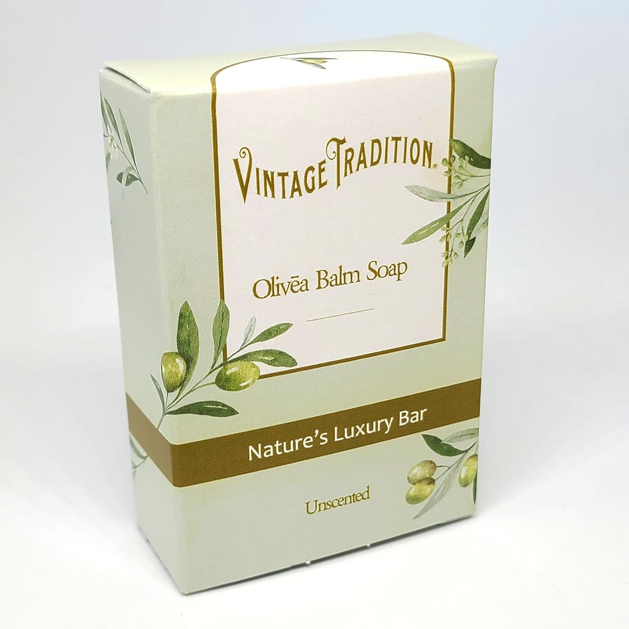 Vintage Tradition Unscented Olive Oil Balm Soap — All-Natural Tallow Bar for Gentle Skin