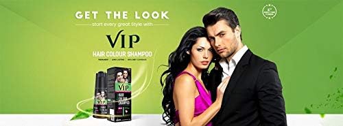 VIP 3 in 1 Hair Color Shampoo – 6 x 240ml (Black) Ammonia-Free Instant Color
