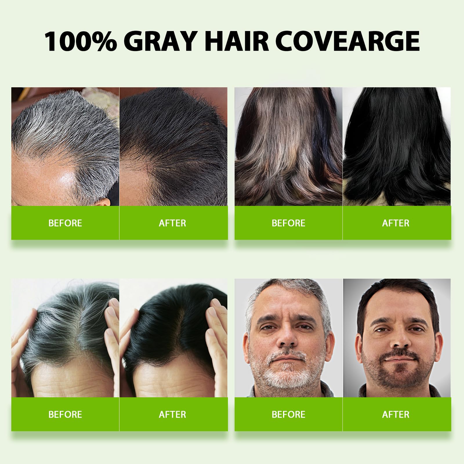 Vireo Color Black Hair Dye Shampoo for Gray Hair – 3 in 1 Herbal Color (Ammonia-Free)