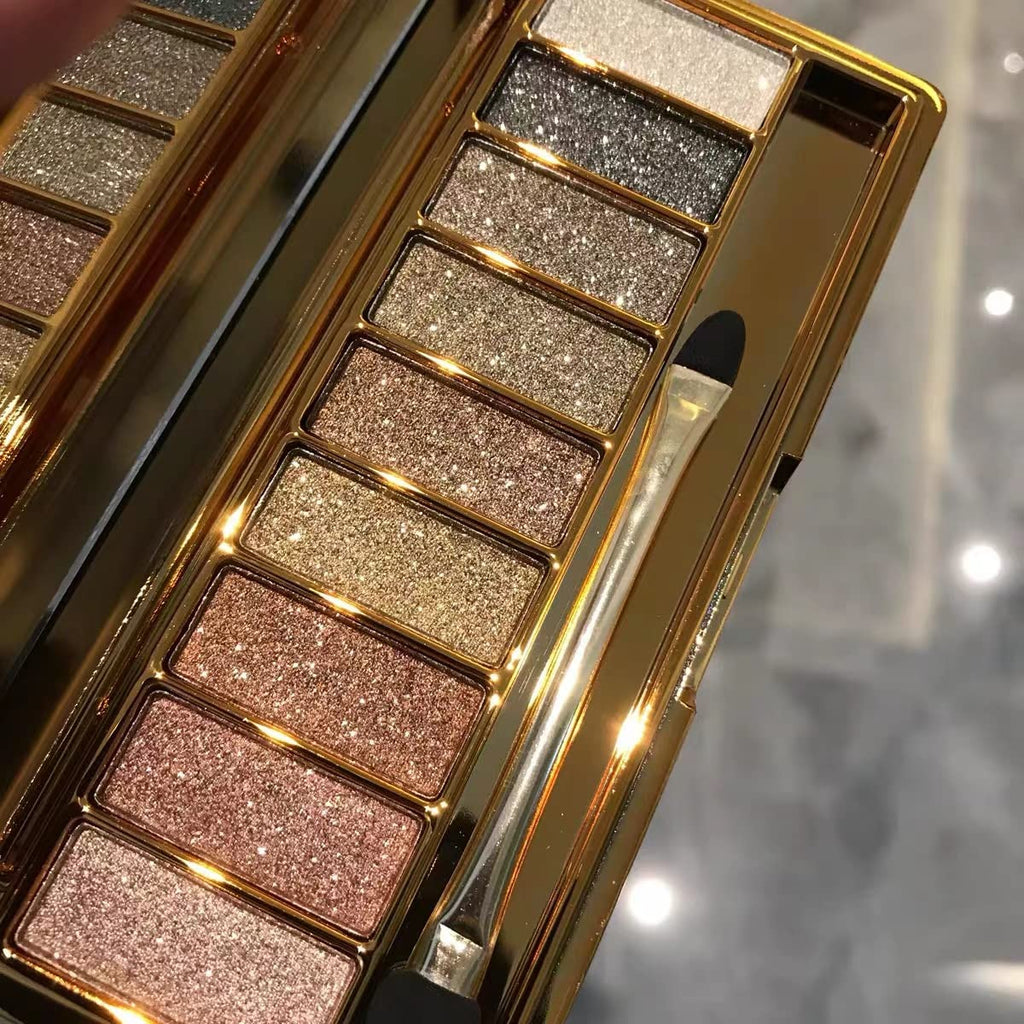 Virtegasas Glitter Eyeshadow Palette – 9 Shimmer Shades, Waterproof & Long-Lasting