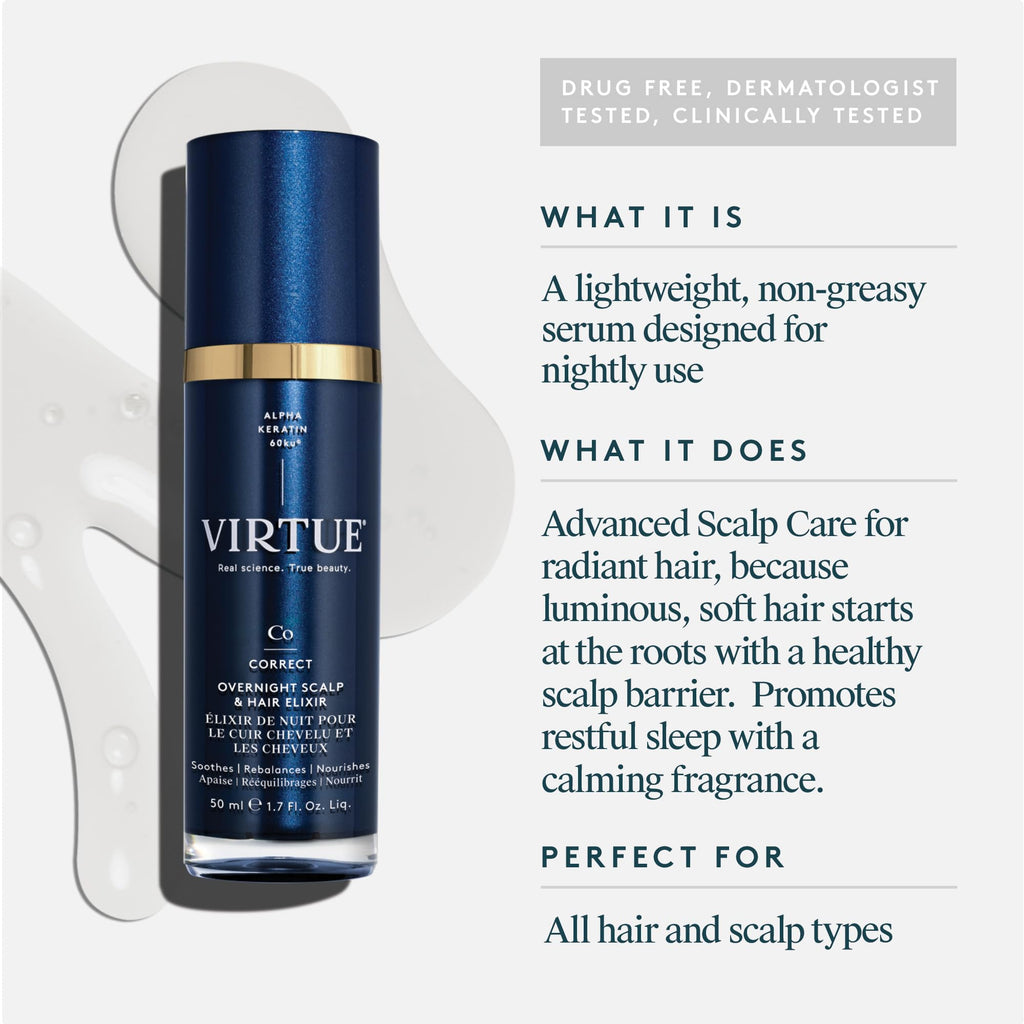 VIRTUE Overnight Scalp Elixir – Drug-Free, Dermatologist Tested
