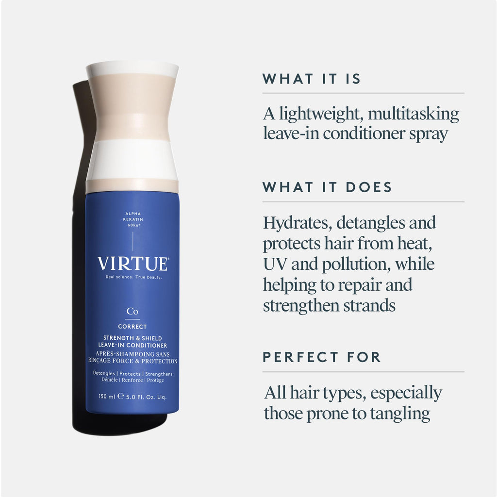 VIRTUE Strength and Shield Leave-In Conditioner | Detangles, Strengthens & Color-Safe