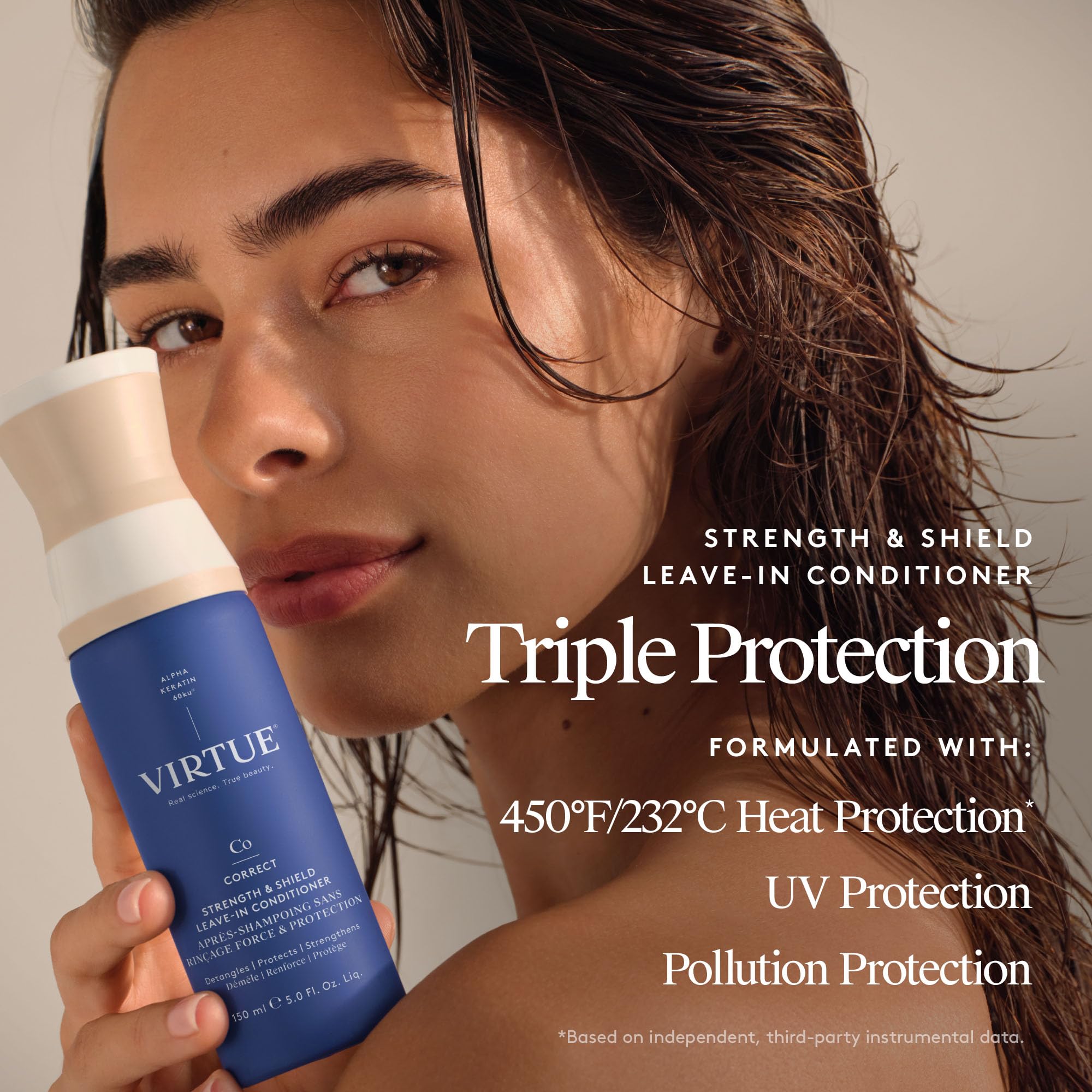 VIRTUE Strength and Shield Leave-In Conditioner | Detangles, Strengthens & Color-Safe