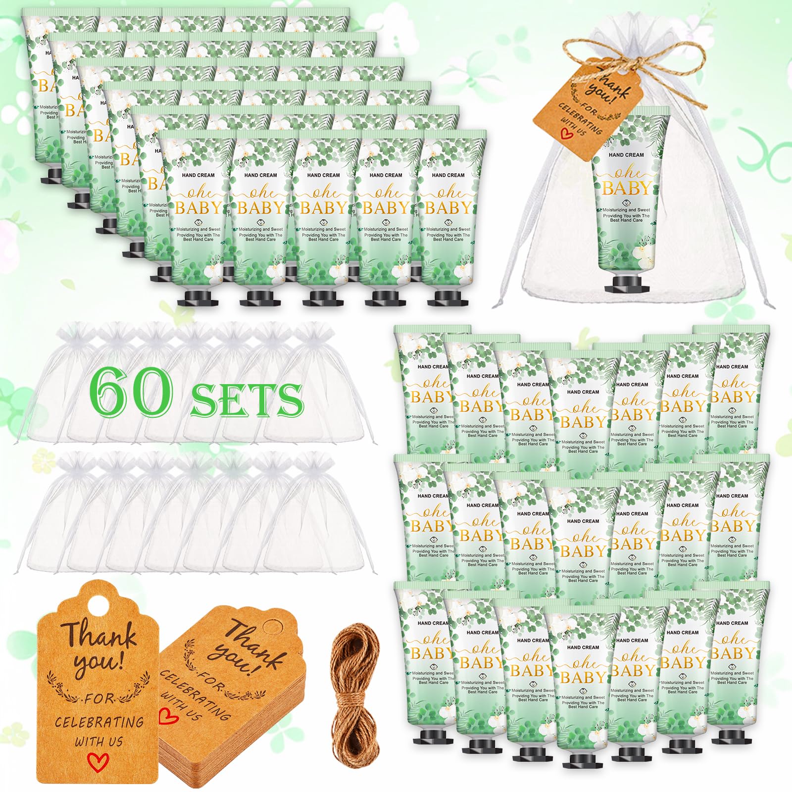 VISCOO Oh Baby 60 Travel-Size Hand Lotion Sets – Baby Shower & Bridal Gifts