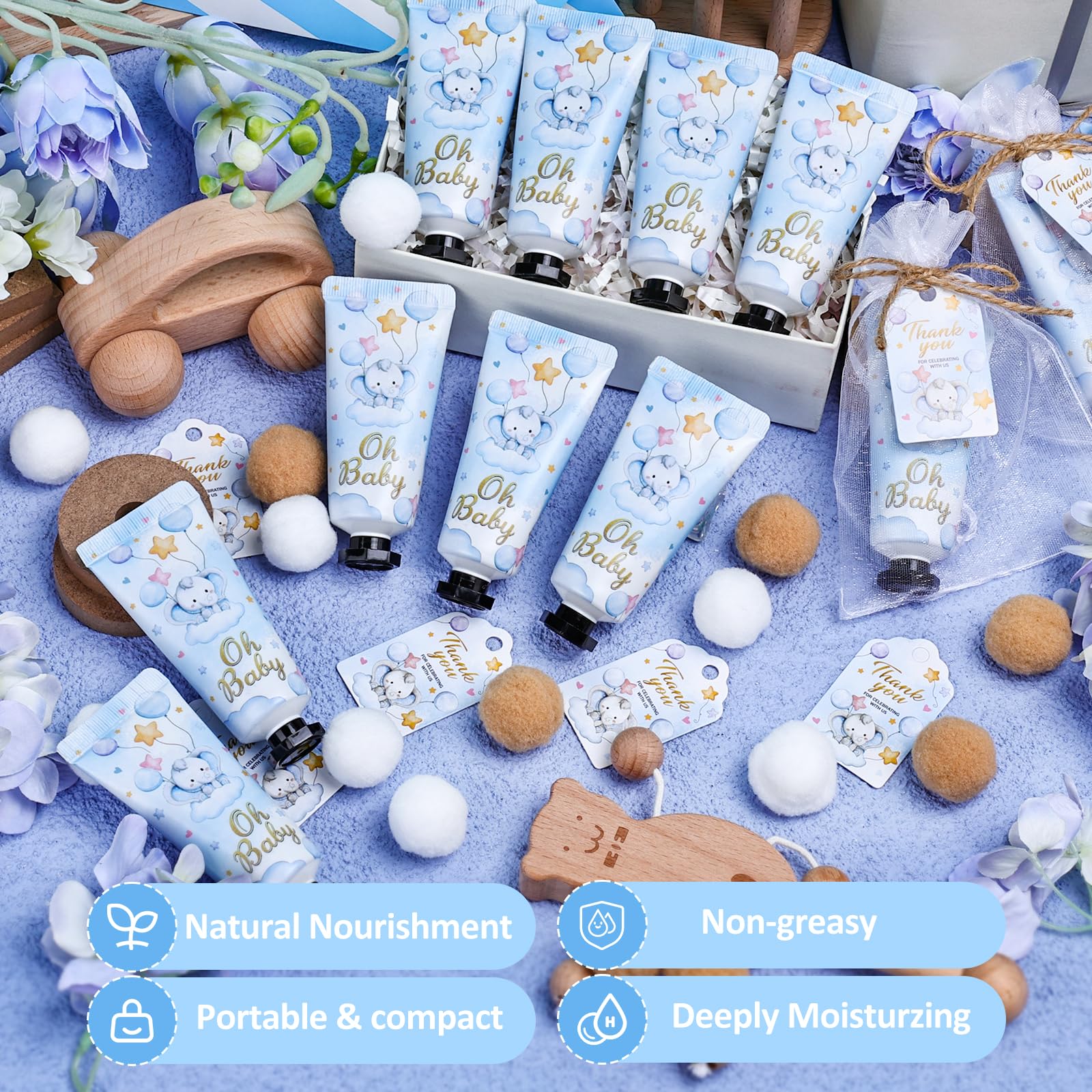 Viscoo 60-Set Baby Shower Hand Cream – Elephant Theme Party Favors
