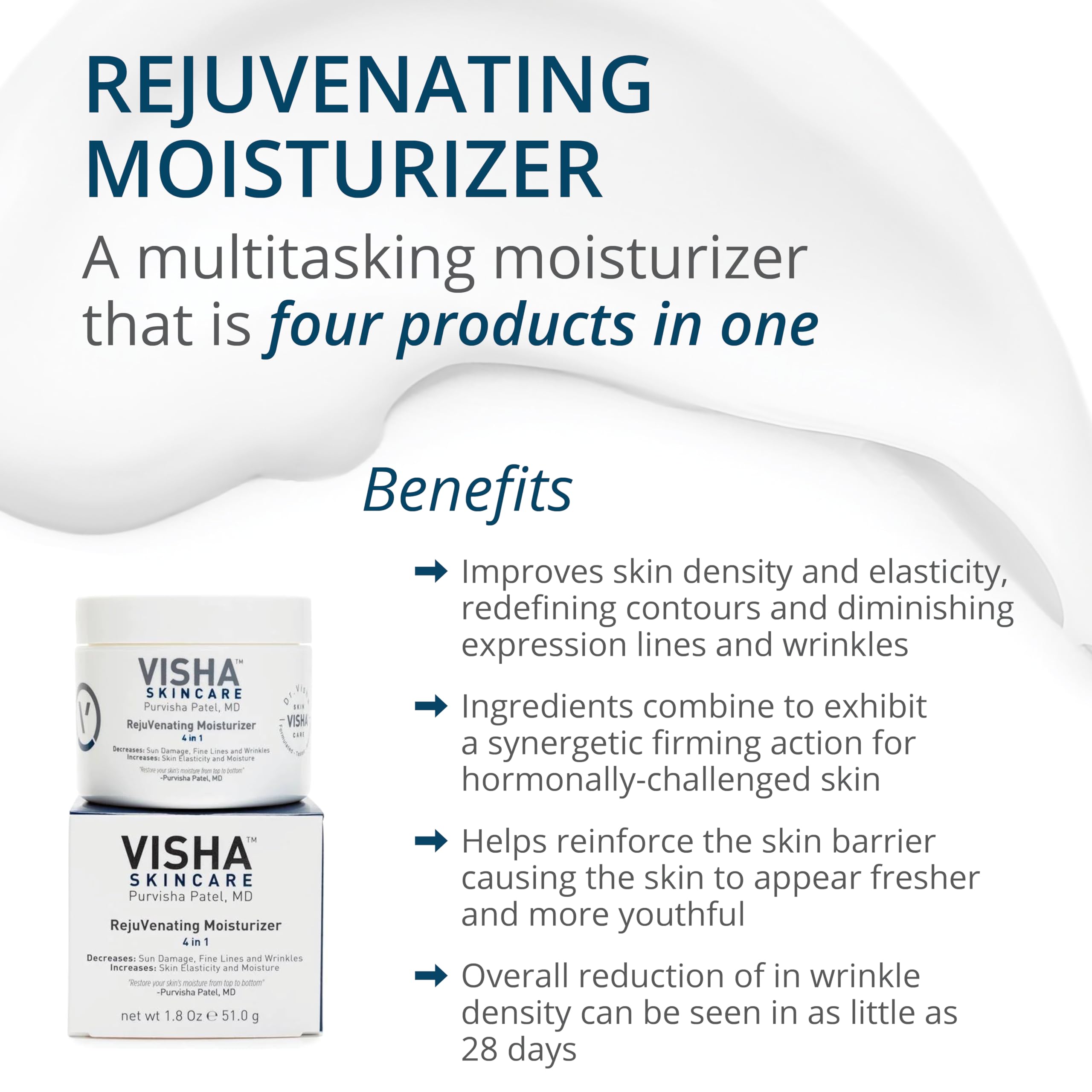 Visha Skincare Rejuvenating Moisturizer - 4-in-1 Hydration